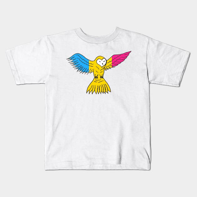 Pan Pride Owl Kids T-Shirt by Warehouse RoyGBiv